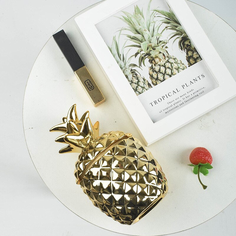 Nordic Keramische Ananas Opslagtank Aromatherapie Kaars Container Desktop Organisatie Box Met Stofdichte Cover Torage Fles