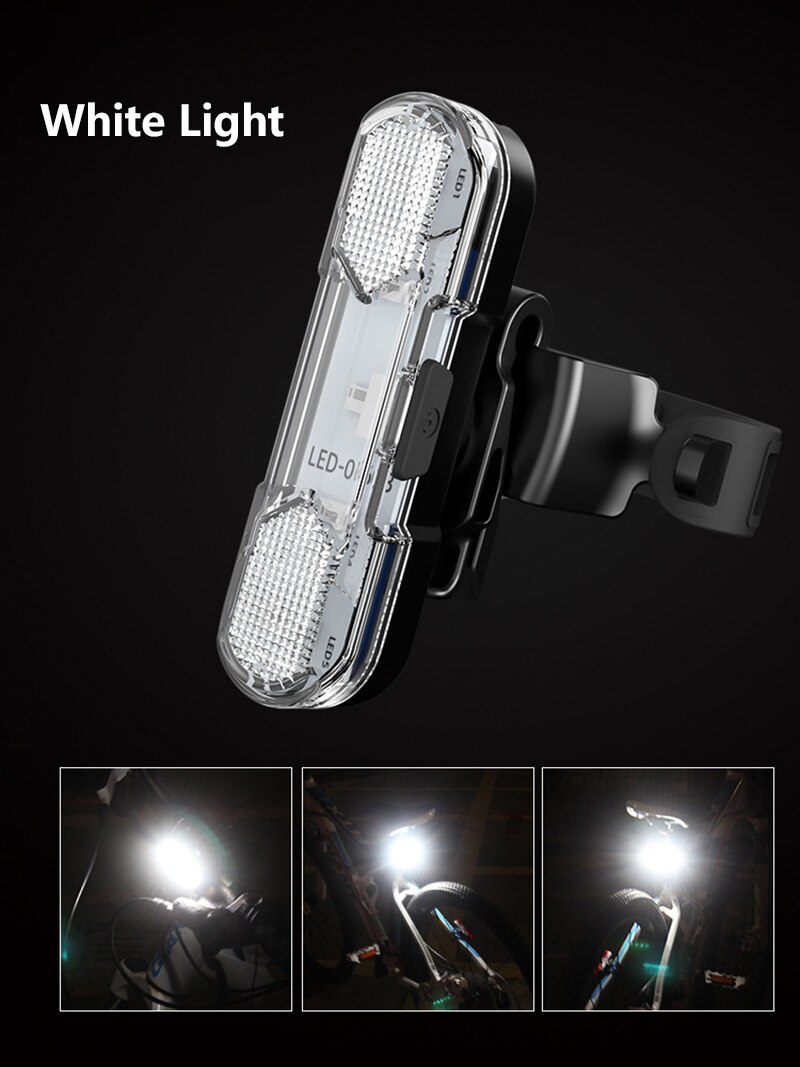 Usb Opladen Fietsverlichting Led Heldere Cob Fietslicht Mtb Fiets Achterlicht Waterdichte Zaklamp Lamp Fietsen Achter Waarschuwingslichten: white