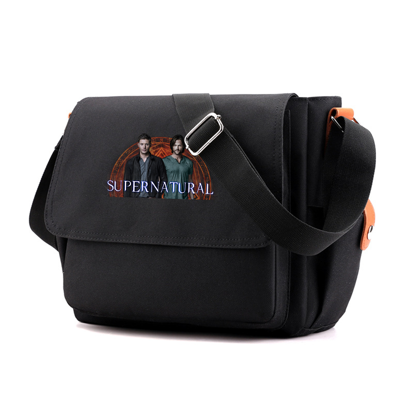 Supernatural Casual Messenger Bag School Shoulder Bag For Students Children Teenager Vintage Canvas Crossbody Bag: Ivory