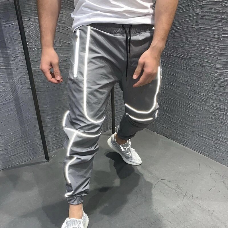 Menn sport refleksbukser joggere nattløpebukser trening treningsstudio Fitness menn joggere trening lange bukser jogge sportsklær