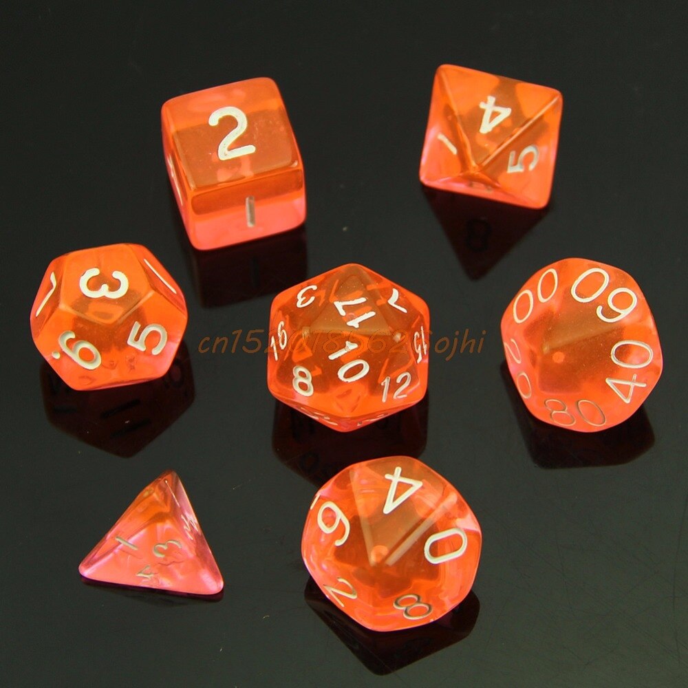 7 Sided Die D4 D6 D8 D10 D12 D20 MTG RPG D&D DND Poly Dices Board Game Chess