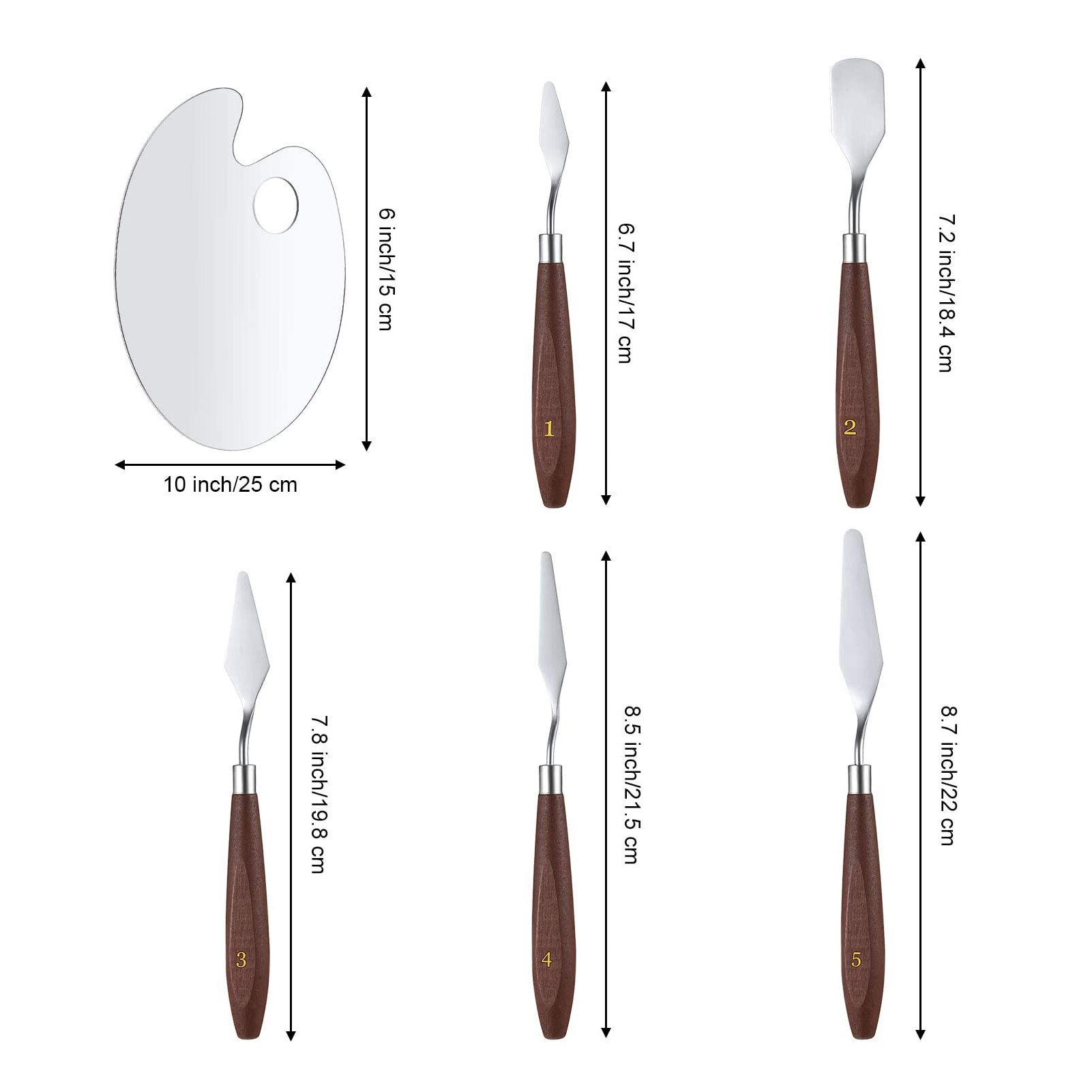 7PCS Digital Painting Scraper, Drawing Board Set Acrylic Acid Paint Set Spatula Palette Painting Tools Kit