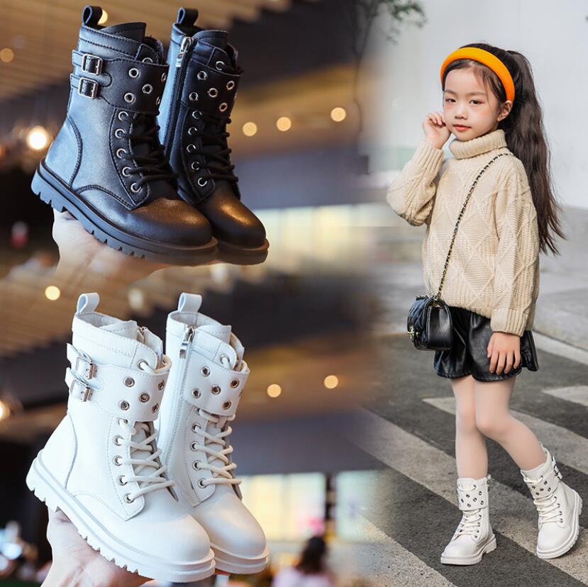 Chaussures en cuir pour enfants, bottes courtes pour garçons et filles, souples, confortables et antidérapantes, à la , automne et hiver,