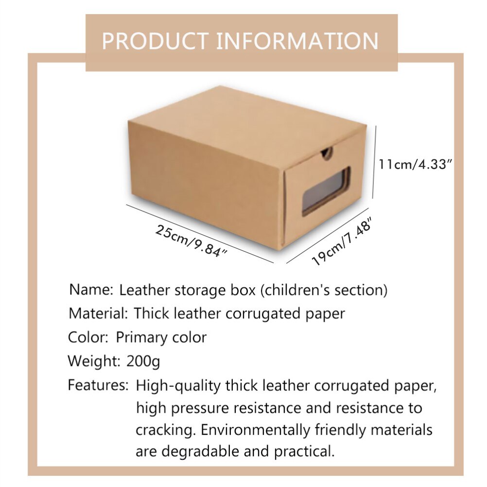 Kraft Paper Storage Box Packaging Box Wedding Party Small Transparent Drawer Shoebox Reusable Drawer Organizers Container