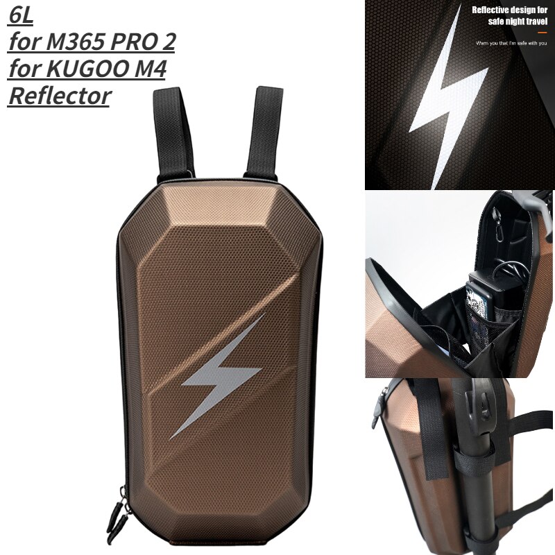 6L Electric Scooter Front Handlebar Hard Shell Bag EVA Rainproof Head Storage Hanging Package Organizer for M365 Kugoo M4