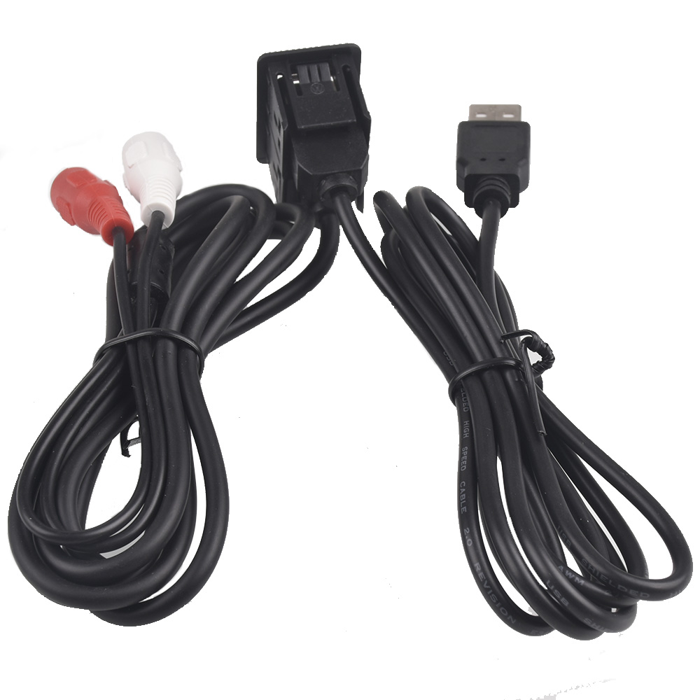 USB Kabel Auto Dashboard Flush Mount USB Cord Wire AUX 2RCA Socket Verlengkabel Panel Waterdichte Kabel