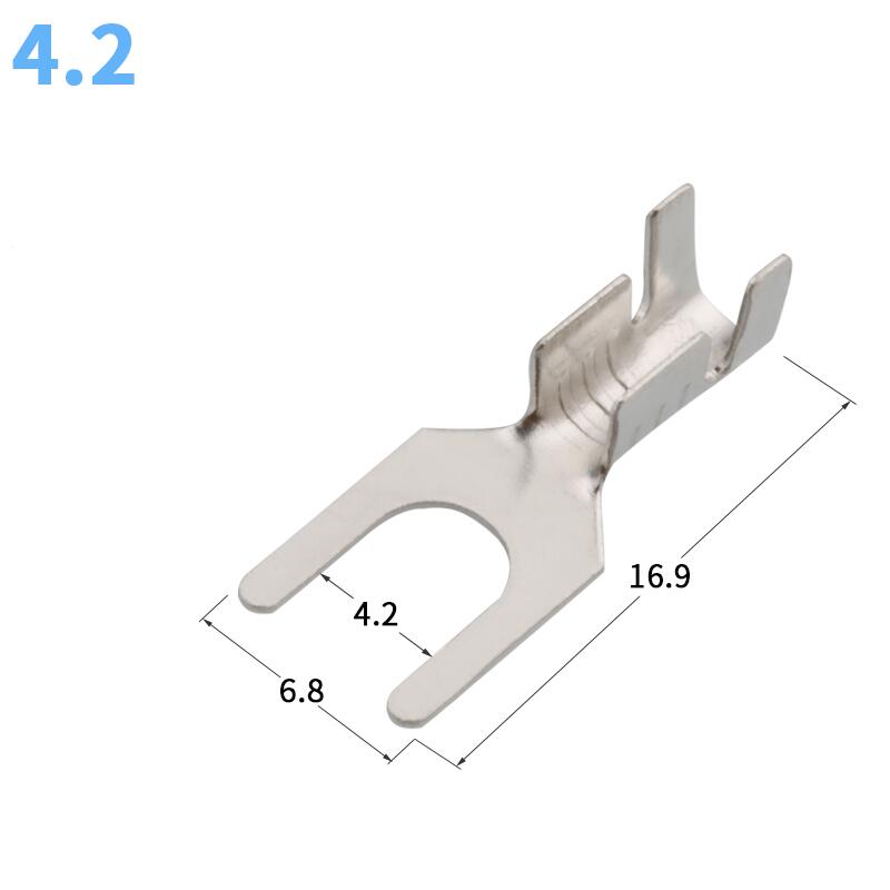 100Pcs DJ4413-4.2B Crimpterminals Koude Naakt Terminal Vork Y-Type Terminals Kabel Draad Connector