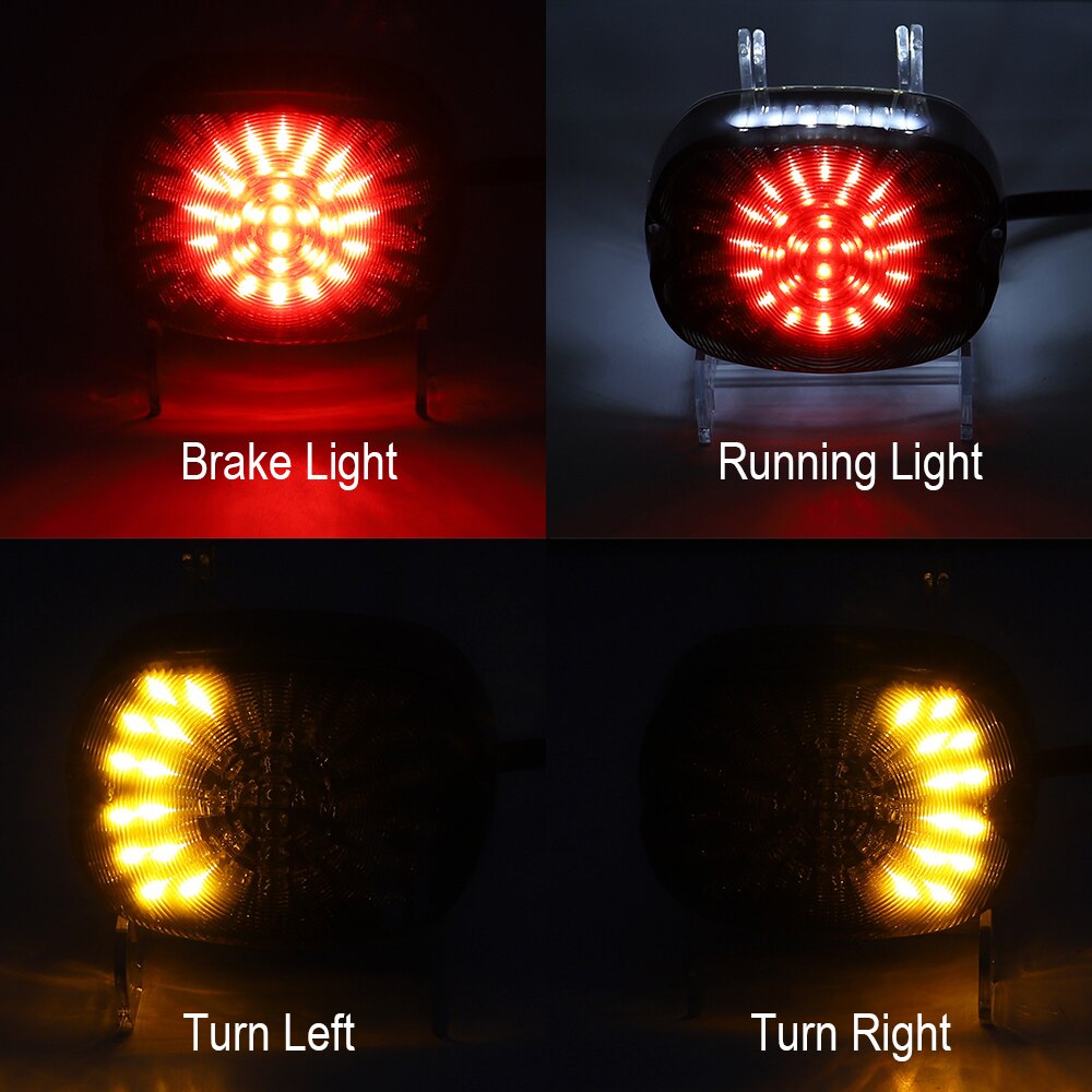 Led baglygte motorcykel plug and play bremse blinklys baglygter til sportster dyna electra glide road touring softail