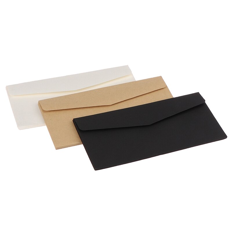 10 stuks klassieke blanco mini-papieren enveloppen met venster, envelop voor huwelijksuitnodiging