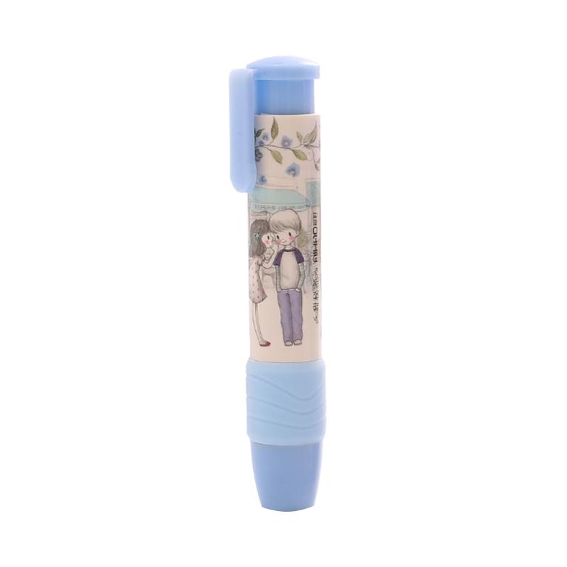 Goma de borrar retráctil con clic, lápiz papelería creativa, palo de golf de goma, gomas de borrar Escuela, suministros para niños: Blue