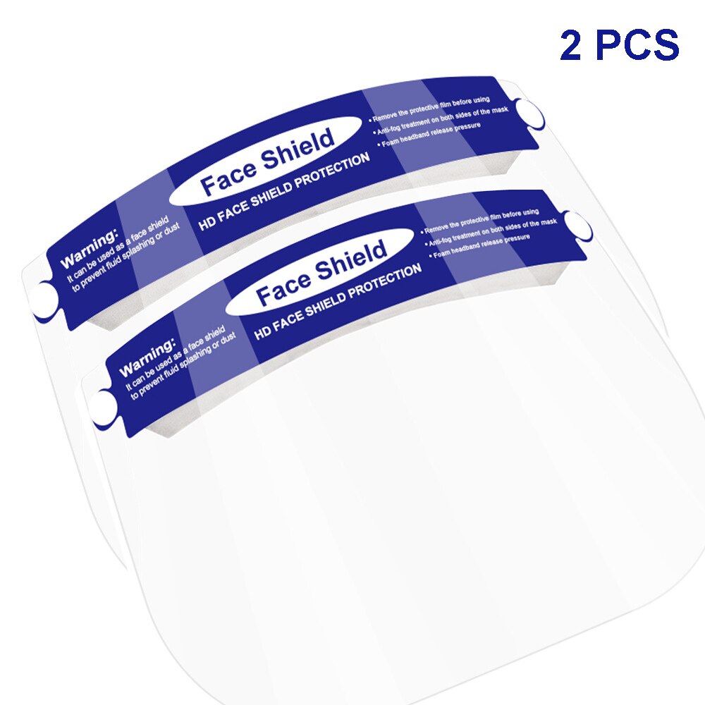 2pcs 10pcs Children Faceshield Clear Full Face Cover Prevent Anti-fogging anti-splash Anti-dust adjustable Eyes Sheild Cover: 2pcs blue