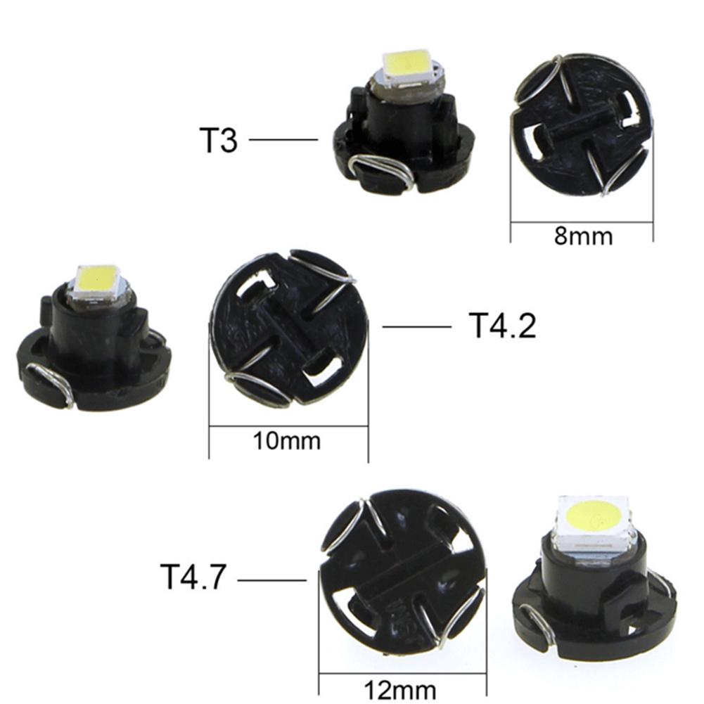 Adeeing 10 stk  t4.2 5050 smd 12v led pære bil instrument dashbord meter panel lys lamper hvit blå rød gul grønn