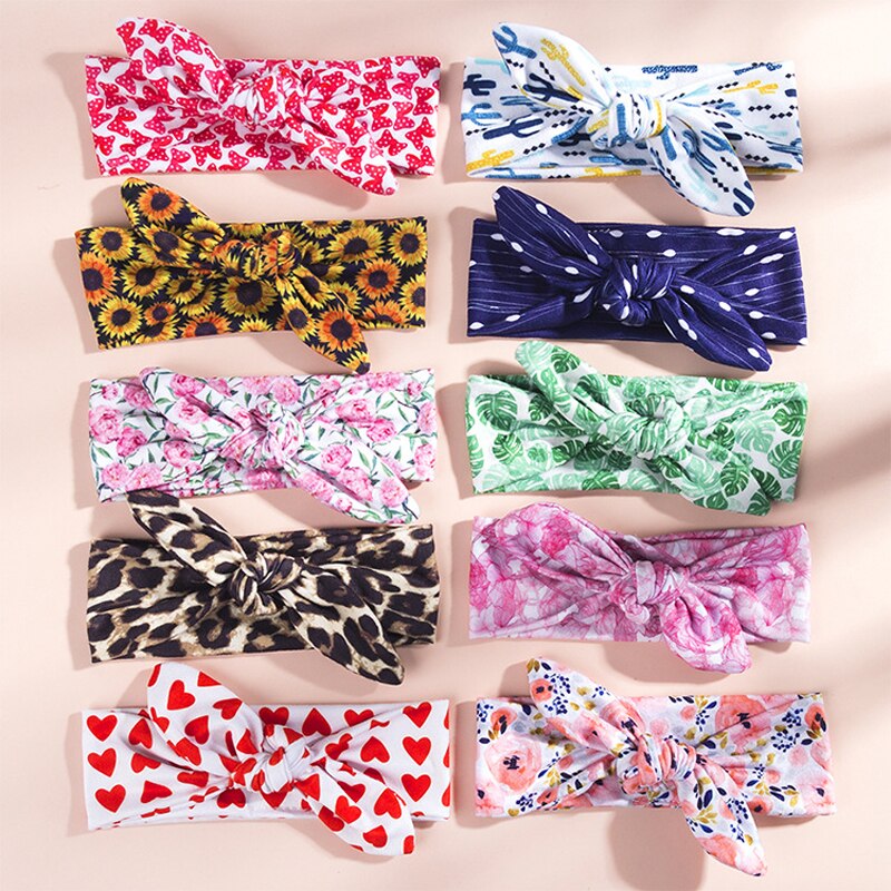 Balleenshiny 2 Stuks Moeder En Kind Hoofdband Sets Gedrukt Luipaard Print Geknoopt Hoofdband Polyester Katoen Zachte Haaraccessoires