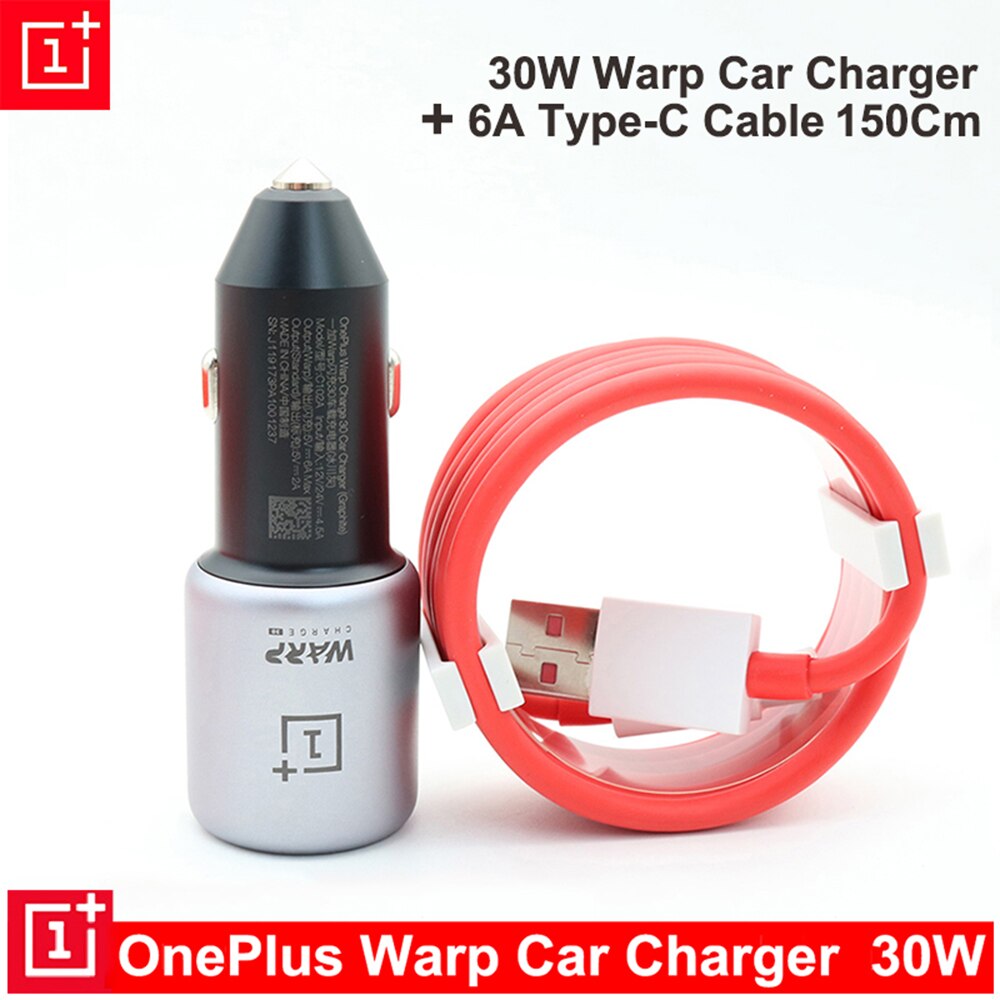 Original Oneplus 30W Warp Charge Car Charger Output 5V6A Max For Oneplus 7 Pro Normal QC For Oneplus 3/3T/5/5T/6/6T/7/Pro/8/8T..: Car Add 150CM Cable