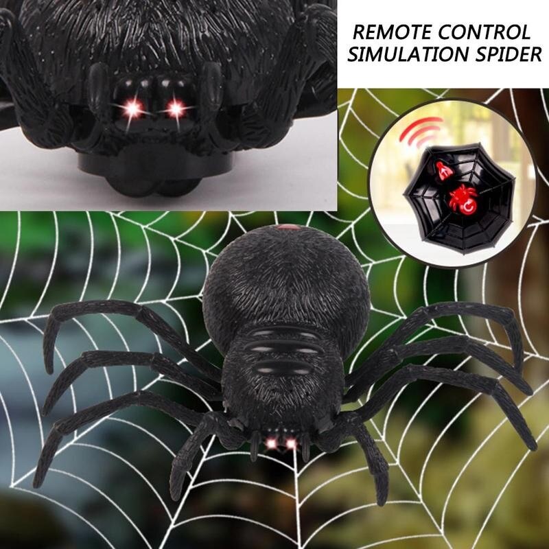 Juguete de simulación de araña teledirigido, juguete de broma, escalada, araña creativa, juguete remoto de Halloween, decoración de pared con Control remoto N4U3