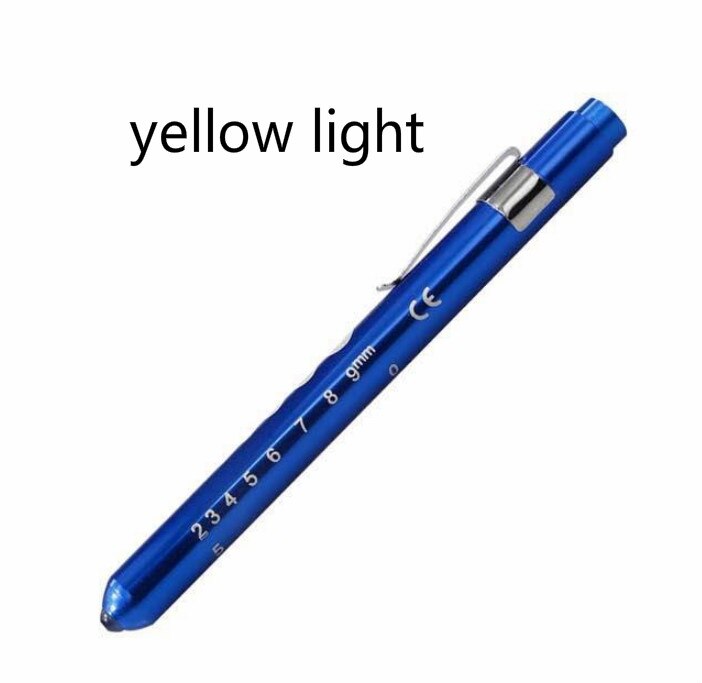 Portable LED Flashlight Work Light First Aid Pen Light Torch Lamp With Pupil Gauge Measurements Nurse Diagnosis: Blue