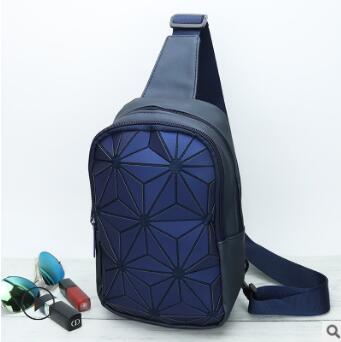 Luminous geometric rhombus bag women's all-match handbags multi-function shoulder bag backpack wallet chest bag: 71703-4