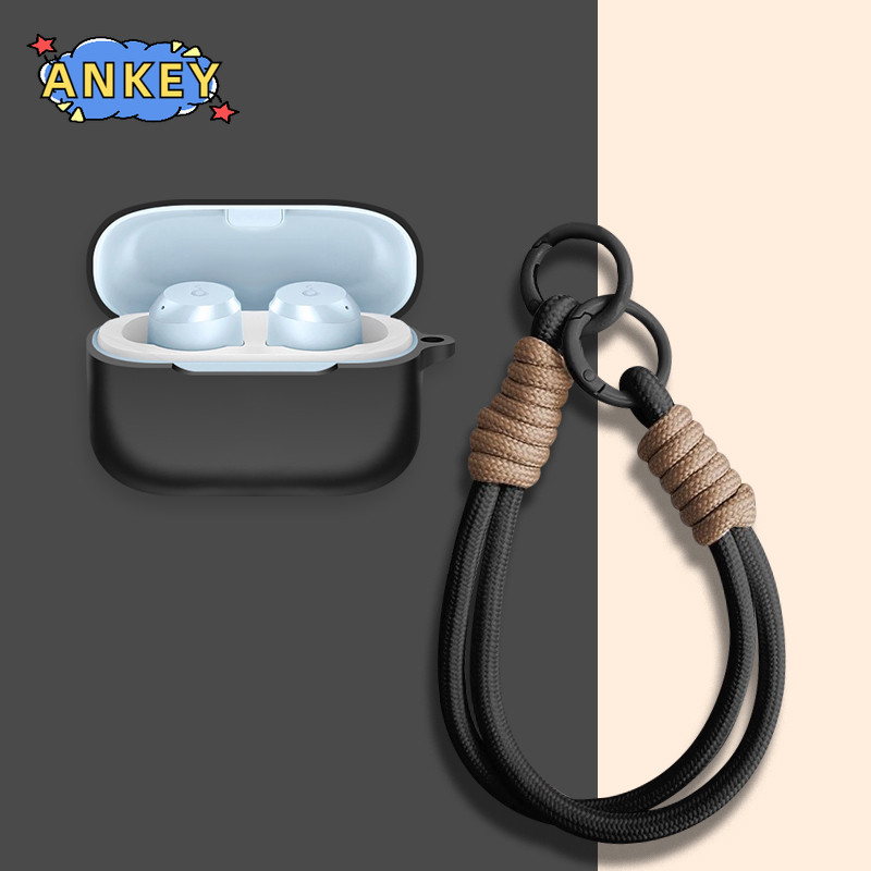 for Anker Soundcore A25i A20i Case Protective Cover with Lanyard Soft Silicone Earbuds Shells Accessories: 3XS / Khaki