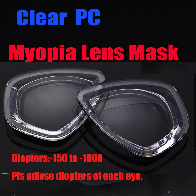 Top low profile black silicone scuba diving mask Tempered glasss myopia lens mask for nearsighted freedivers Adult scuba mask: PC myopia lens mask