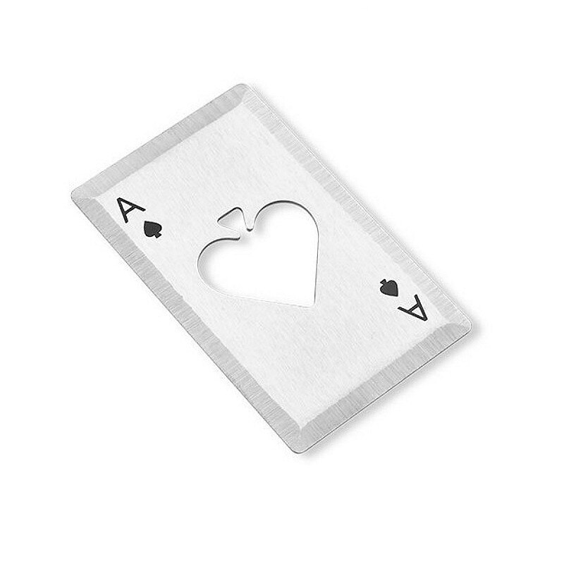 Cool svart pokerkort ölflasköppnare rostfritt stål bröllopsfest bankett souvenirer kök mat bar verktygsbord