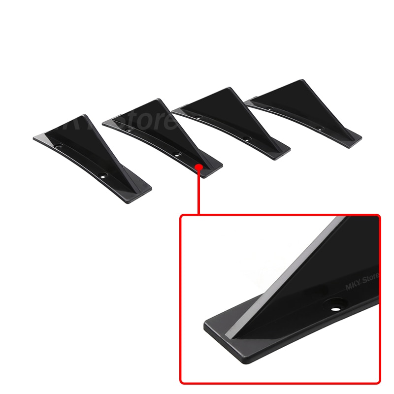 Difusor Universal de parachoques trasero de coche, accesorio de color negro, con punzón fijo, divisor de alerón cromado, estilo de coche, 4 piezas