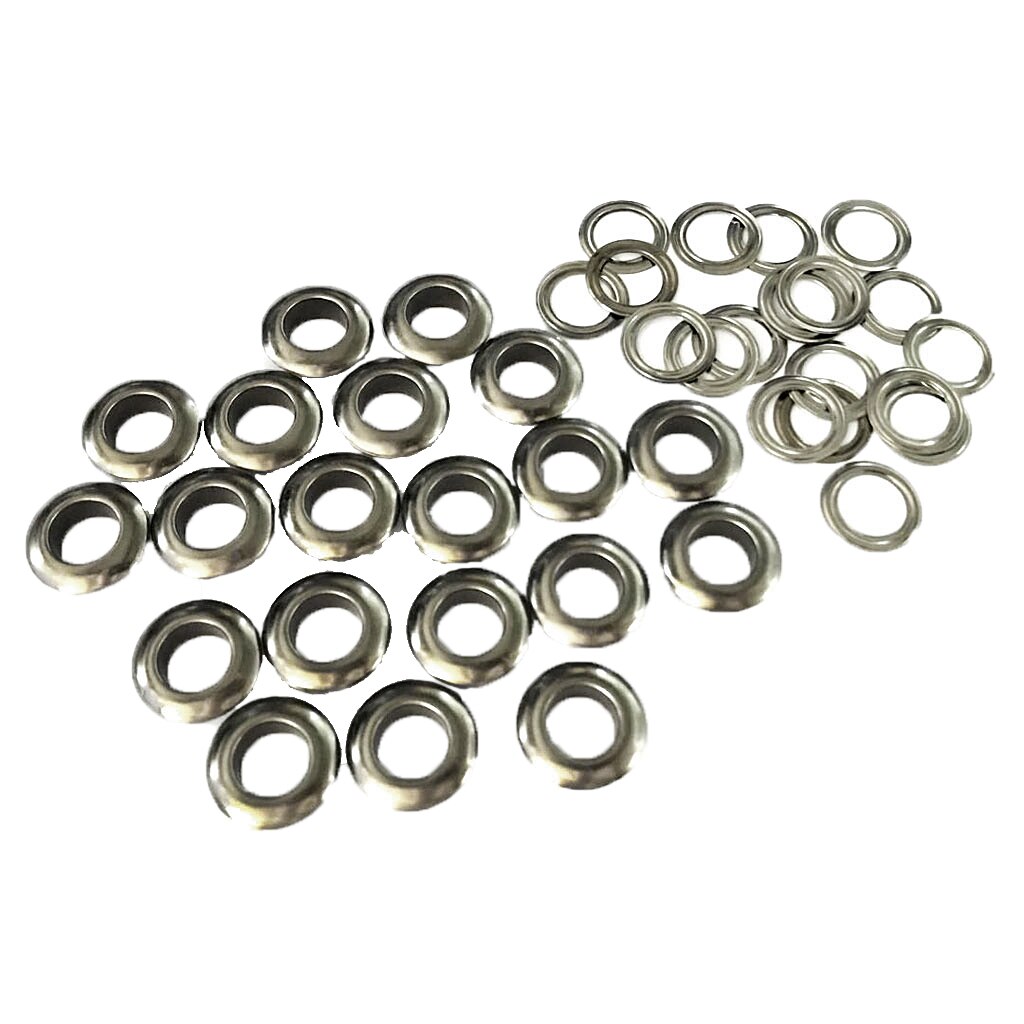 20Pcs 12mm Eyelets With Washers Grommet Scrapbooking Card Hole Leather Craft: Silver