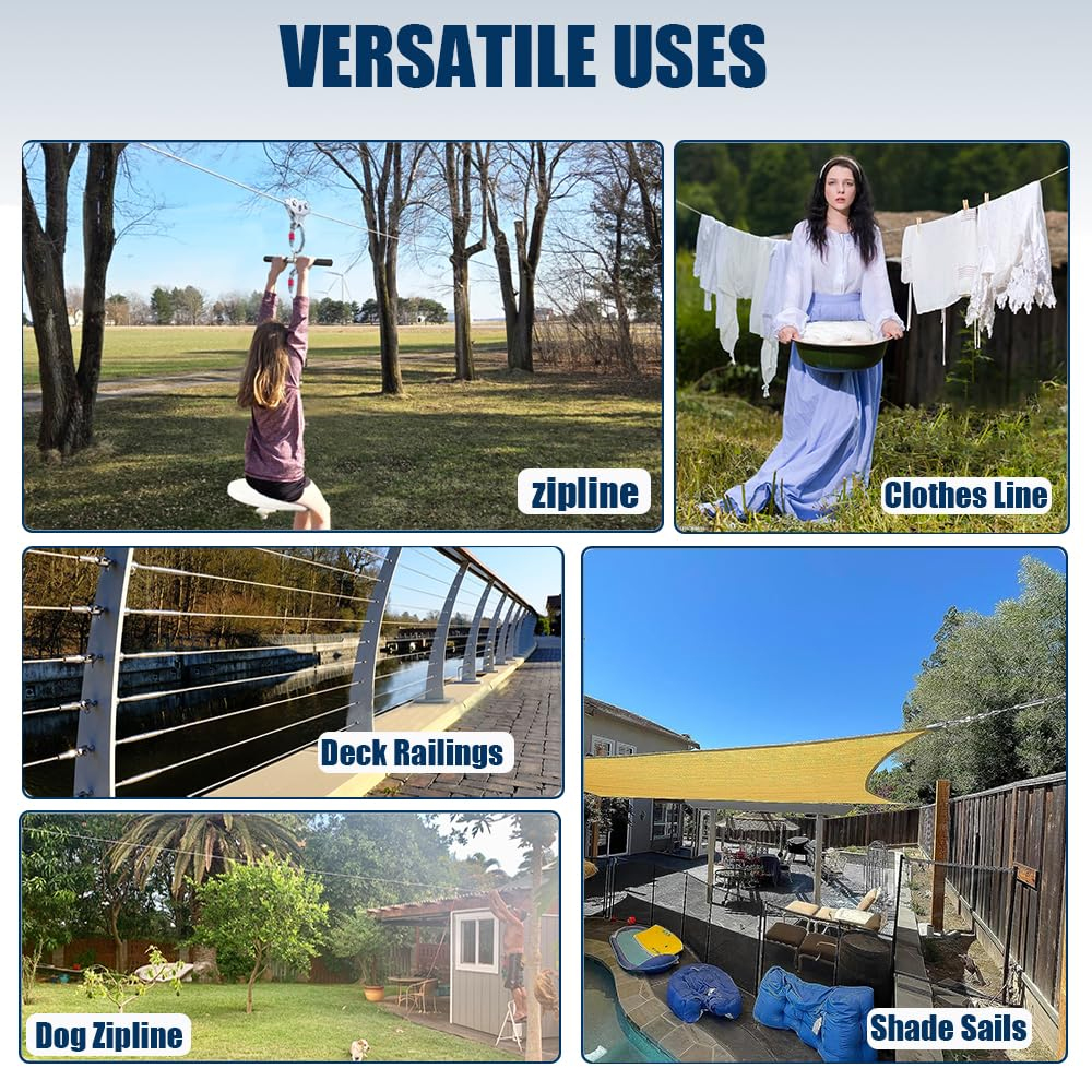 Staaldraadkit 304 roestvrijstalen kabel 3/16 inch diameter 4,7 mm 7x19 streng voor Zip-lijn bootliften dekrailing