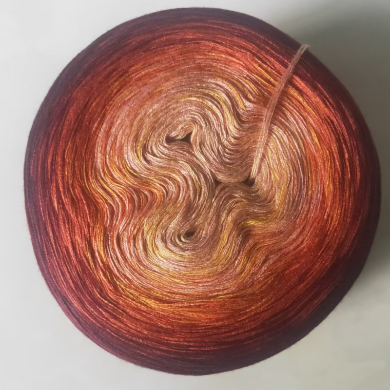 300g Rainbow Gradient Color Cake Yarn Organic Cotton Blend Yarn Segmented splicing line DIY Scarf Shawl Skirt Wool Yarn Crochet