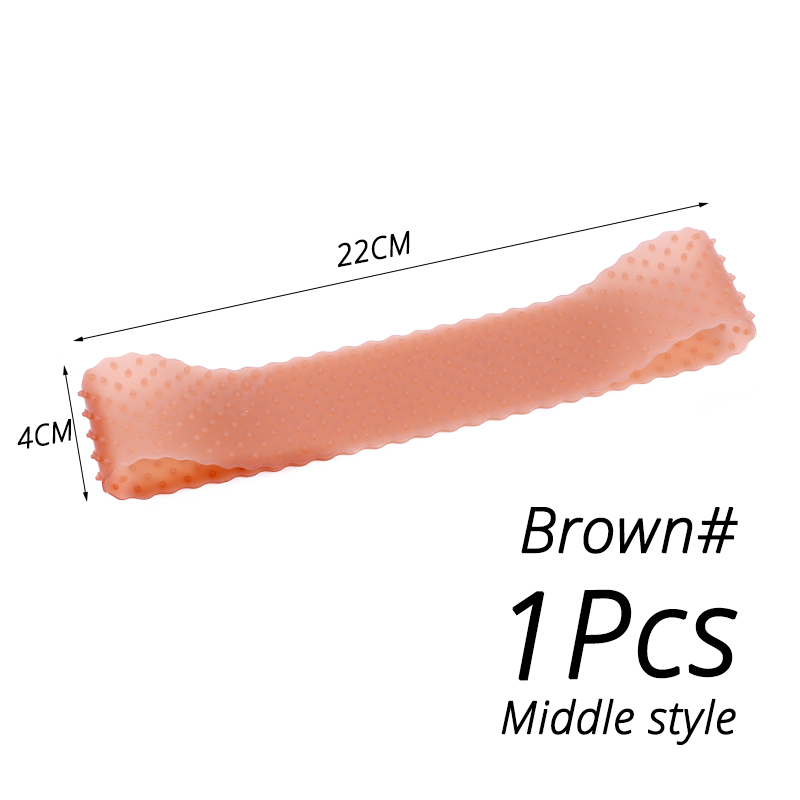 Diadema de silicona antideslizante para peluca, banda de agarre para pelucas de encaje y deporte, suave, Marrón transparente, L, M
