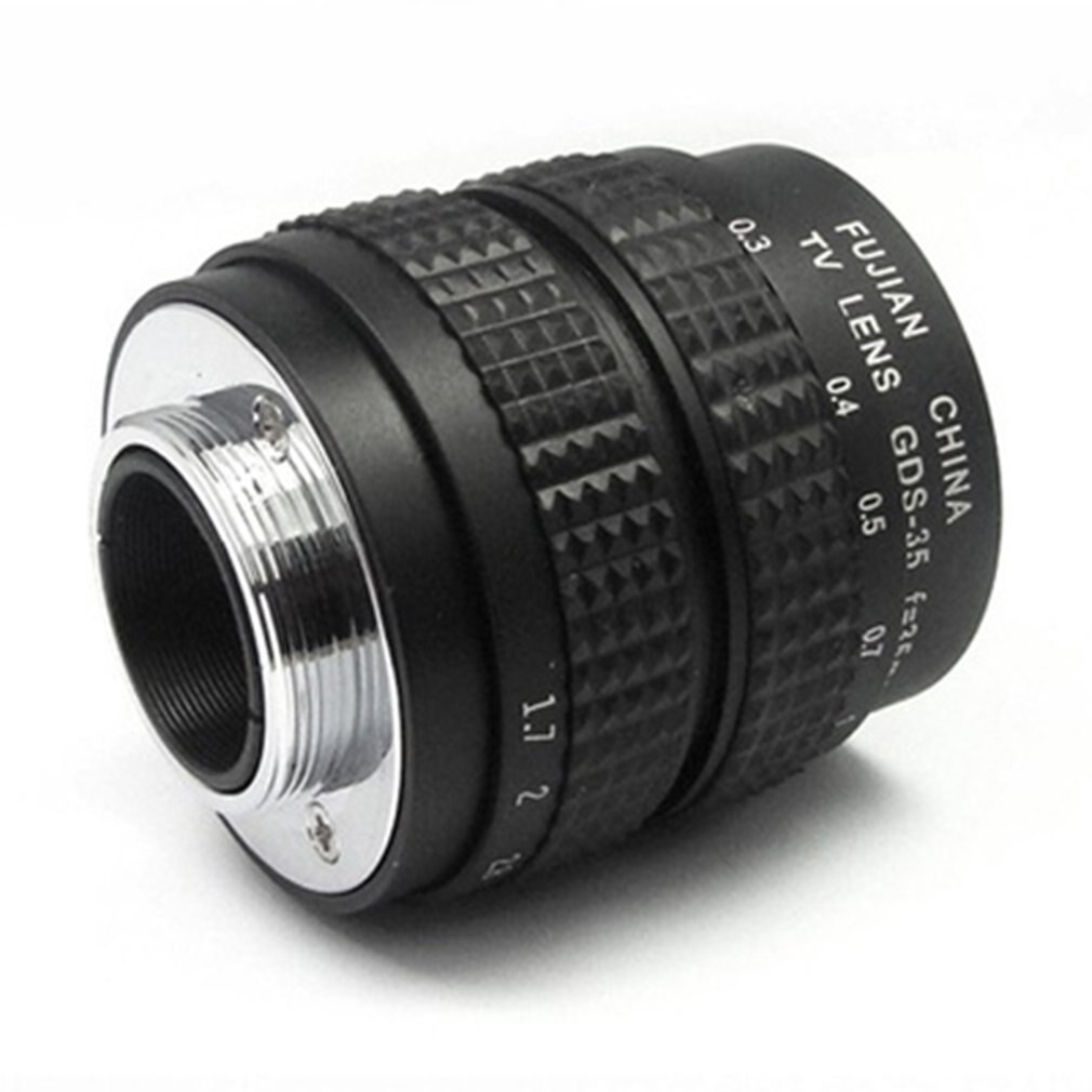 Lente micro individual de 35 mmf1. 7 c-mount con anillo adaptador, Telecine, lente de enfoque fijo, recubrimiento multicapa negro