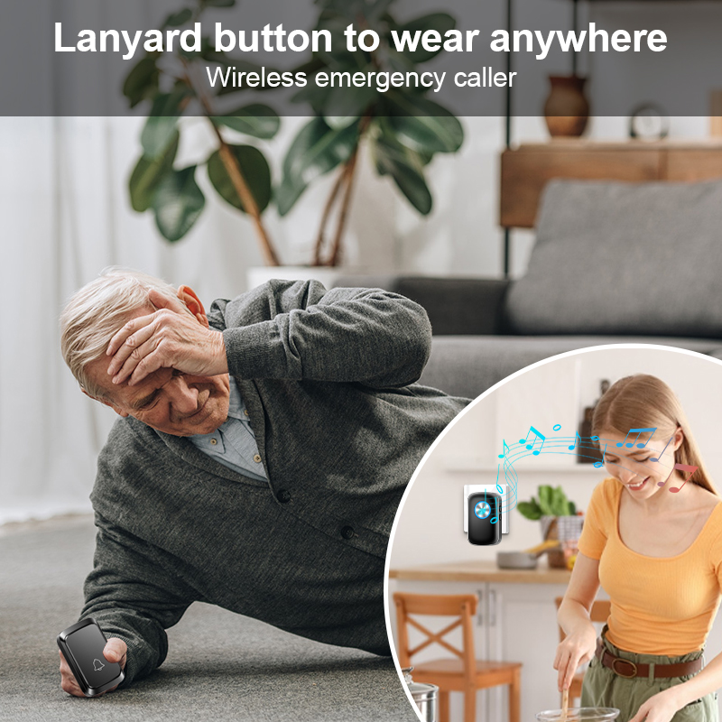 Bouton d'appel de panique SOS, sonnette intelligente sans fil, Style montre, bouton d'appel, téléavertisseur pour soignant, système d'alarme sécurisé pour Patient âgé