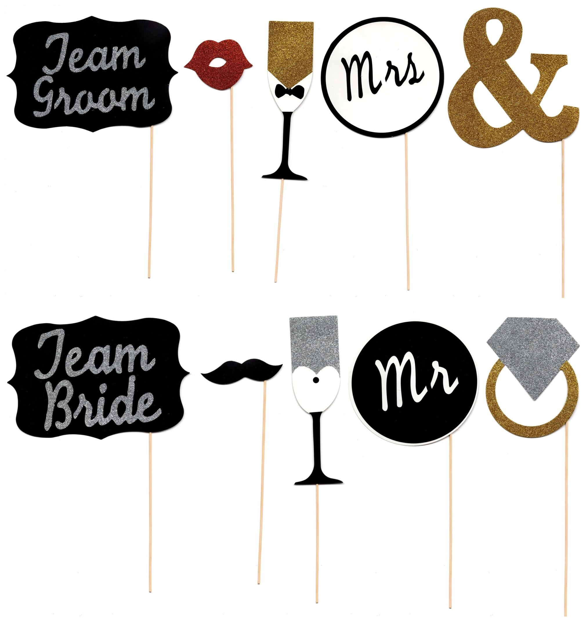 Photo Booth Props Mr Mrs Team Bride Team Groom Wedding Decoration Really Glitter Photobooth Props Bridal Shower photo booth DIY