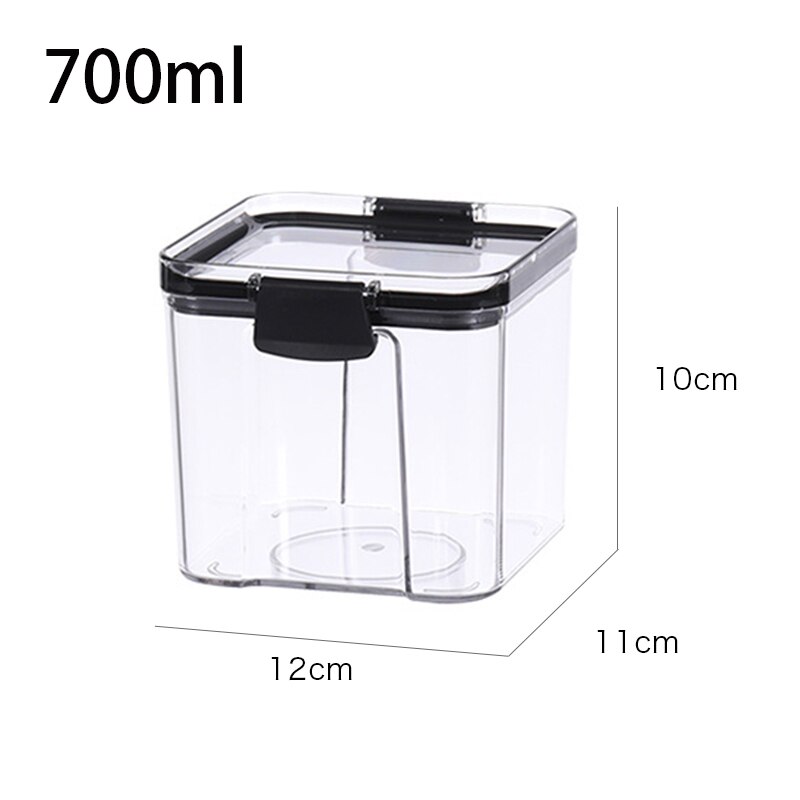 1800ML Food Storage Container Transparent Sealed Tank Refrigerator Dry Food Storage Boxs Noodles Cans Kitchen Sealed Containers: 700ml