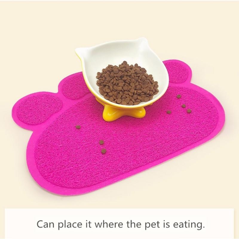 1Pc Pet Dog Puppy Cat Feeding Mat Pad Bone Paw-shaped Silicone Dish Bowl Food Feed Placement Easy Cleaning Pet Accessories