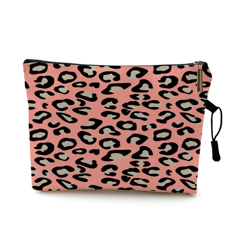Kosmetyczka Case kobiety kosmetyczka moda wzór w cętki Zebra paski nastolatek dziewczyny panie kosmetyki makijaż woreczki organizator: FIOLETOWY
