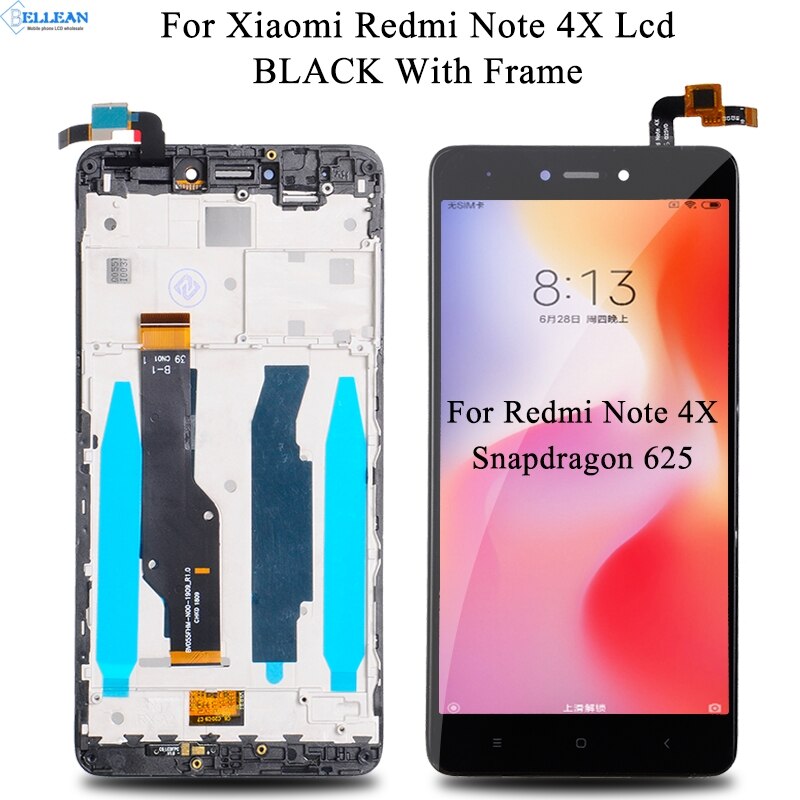 Dinamico Snapdragon 625 Voor Xiaomi Redmi Note 4X Lcd Touch Screen Digitizer Vergadering Global Note 4 Display Met Frame Gratis: Black With Frame