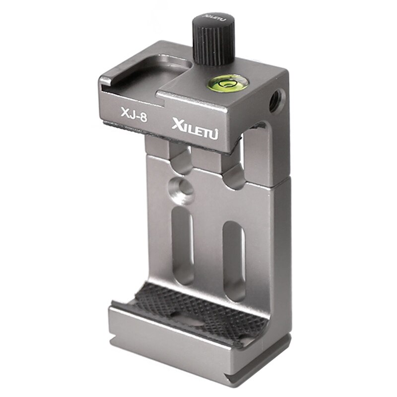 XJ-8 Mobile Supporto Del Telefono Clip di Testa del Treppiede Staffa per il Telefono Astuto Torcia Elettrica Microfono con livello di Spirito e di Montaggio Scarpa Freddo: Silver