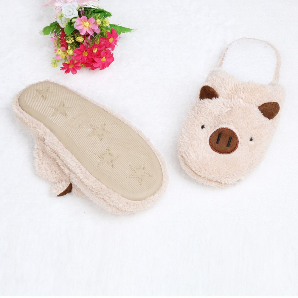 shoes woman Lovely Pig home shoes Floor Soft Stripe Slippers Female Shoes dames pantoffels winter chaussures femme 36-40#L40