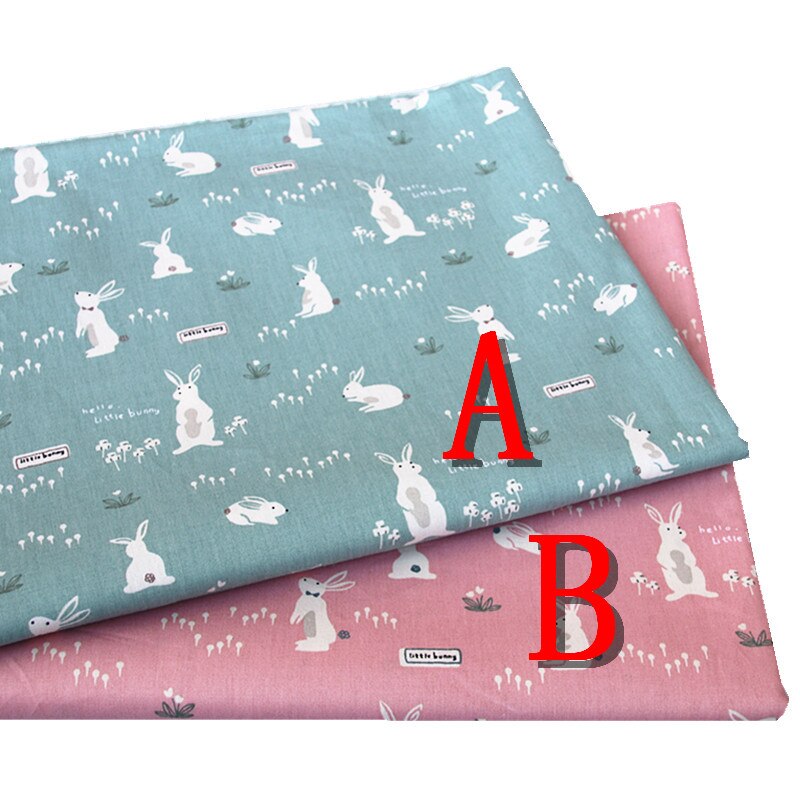 Trykt bomuldsstof til gør-det-selv patchwork quiltning syning hjem tekstil klud tissu tilda stoffer tegneserie kanin stof halv meter