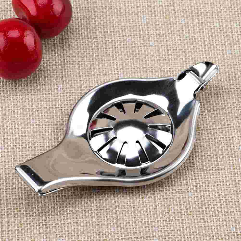 2Pcs Lemon Press Tool Stainless Steel Squeezer Fruit Crusher (Silver)