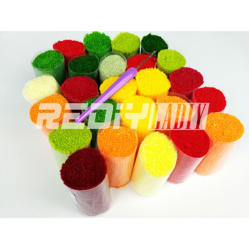 3D Latch Hook Rug Kits DIY Needlework Unfinished Crocheting Rug Yarn Cushion Mat Embroidery Carpet Rug Monkey with Banana