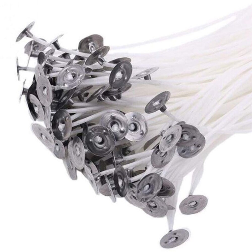 100 stuks 15cm Lengte Kaars Lont Katoenen Lont Prewax en Katoenen Garen Gevlochten Boter Lamp Lont Zelfgemaakte Handgemaakte Kaars accessoires