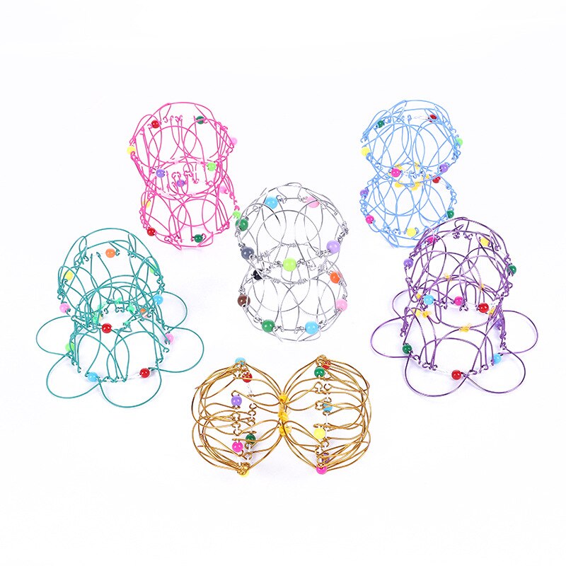 Anti-stress Toy Mandala Decompression Toy Variety Flower Basket 36 Softened Steel Ring Fidget Toy Decorative Wreath Storage