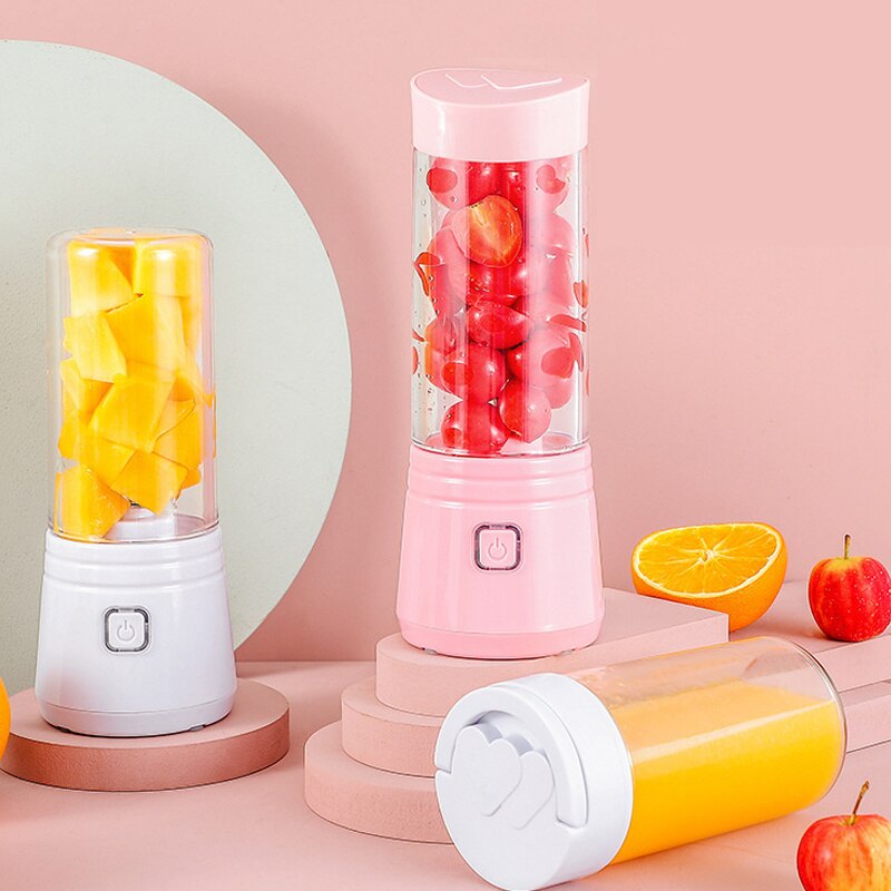 Handheld Wireless Electric 6 Blender Portable Juicer USB Rechargeable Fruit Mixer Cup Smoothie Maker Juicer Cup Food Processor