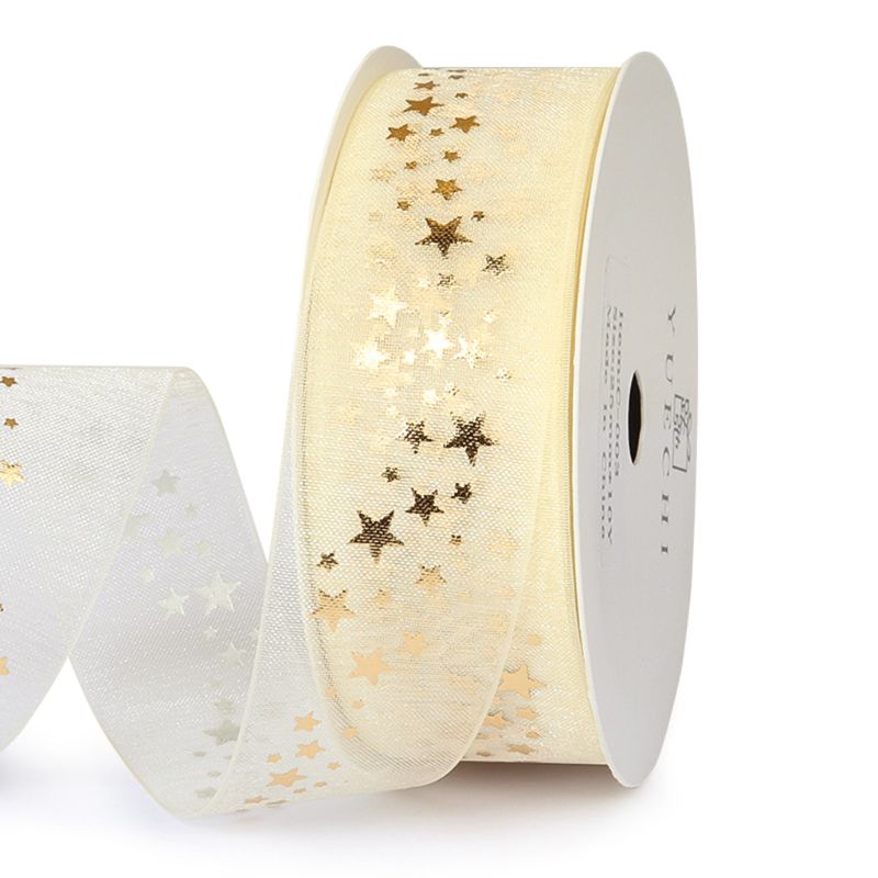 1 rol polyester lint diy strik knutsellinten kaart inpakken bloemen bloemgebonden verpakking taart bakken decoratie: C