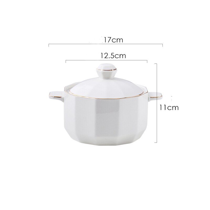 Kreatywne gospodarstwo domowe natychmiastowa miska z pokrywką na makaron styl skandynawski sałatka ceramiczna zupa owocowa wazy przeciw poparzeniom ryż spożywyczy garnek: biały S