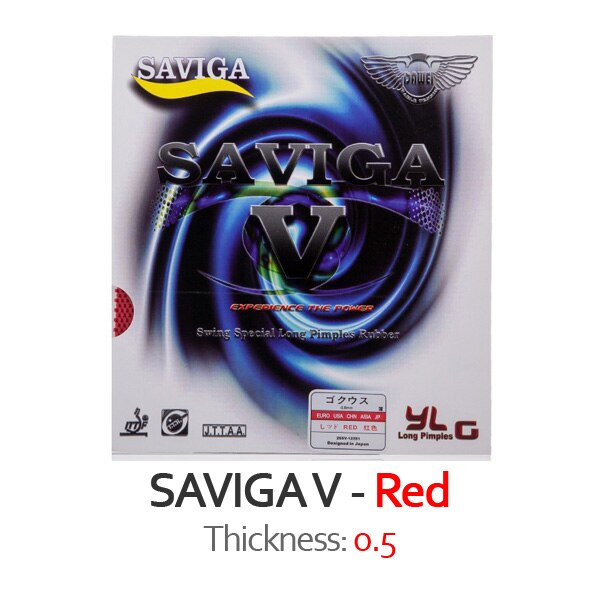 DAWEI SAVIGA V Table Tennis Rubber Pips-long Original DAWEI SAVIGA Ping Pong Rubber OX TOPSHEET with / without Sponge: Red 0.5