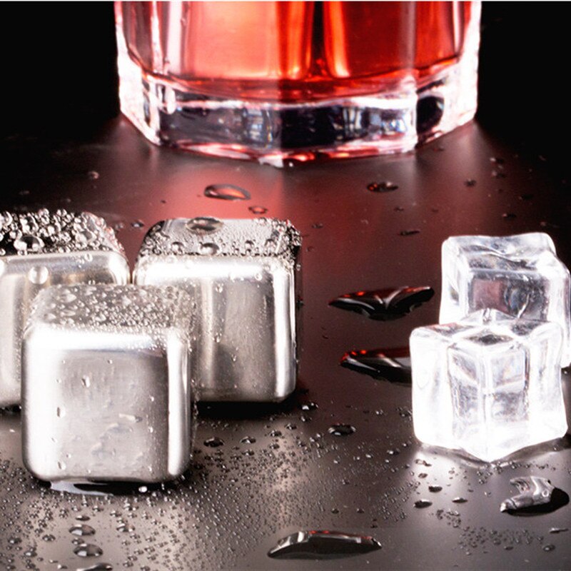 1PC Stainless Steel Whiskey Stone Ice Cubes Bar KTV Magic Supplies Wiskey / Wine / Beer Cooler Ice Rocks Whiskey Stones