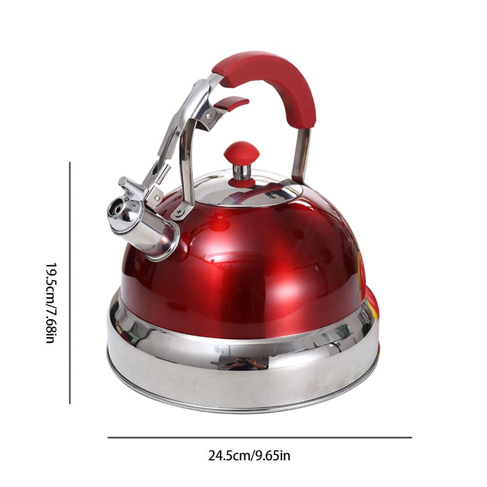 Bouilloire à sifflement 5L pour cuisinière à gaz toutes les cuisinières bouilloire à café en acier inoxydable avec poignée en Silicone théière de grande capacité