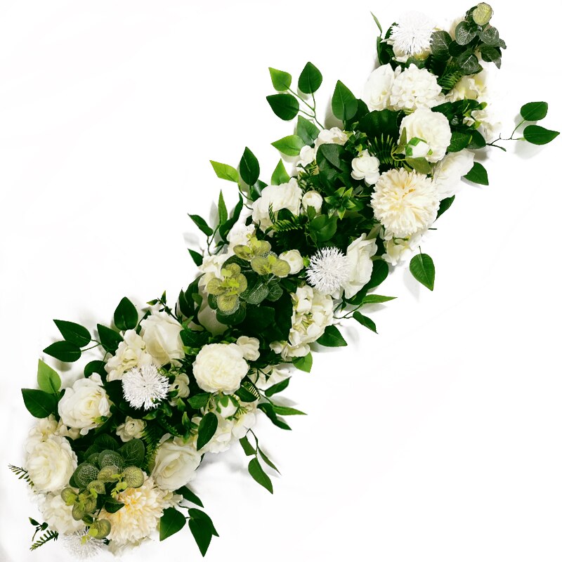50/100cm DIY Romantic Wedding Silk Peonies Rose Flower Wall Arrangement Supplies Artificial Row Decor Iron Arch Backdrop: DA